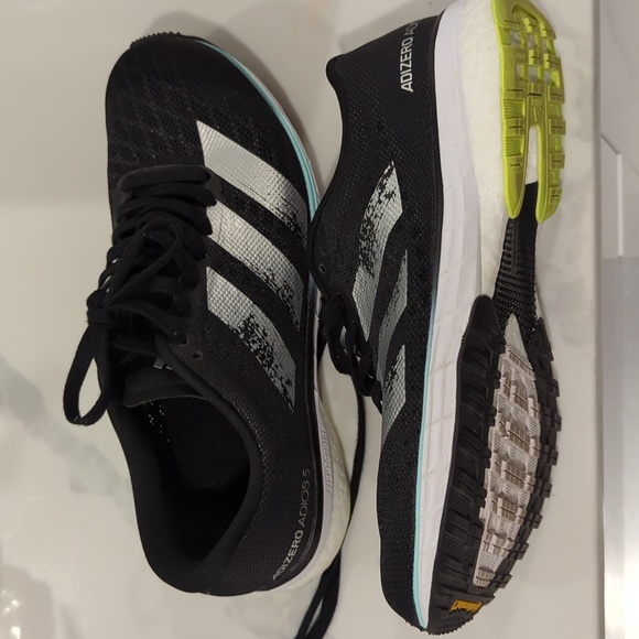 Adidas, black running shoes, size 6US - Picture 4 of 4